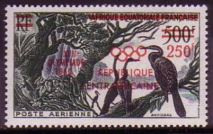 Central African Rep. Anhinga Birds 1v Airmail overprinted 'Olympic Games 1960'