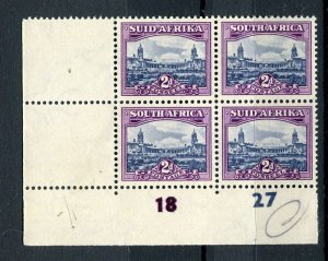 SOUTH AFRICA; 1940s Parliament Pictorial issue 2d. MARGINAL POSITIONAL BLOCK