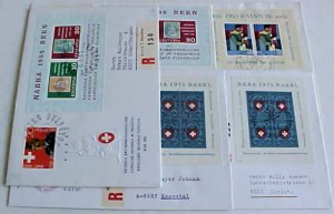 SWITZERLAND  FDC SHEETLETS 6 DIFF 1962-1971 