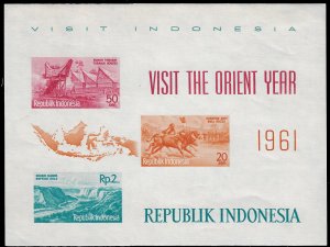 Indonesia 1961 Scott B3b MH souvenir sheet