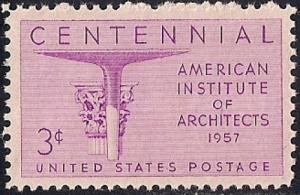 1089 3 cents Architects Institute Centennial mint OG NH VF