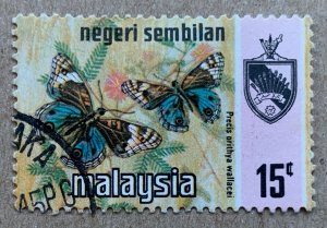 Negri Sembilan 1977 Harrison 15c Butterflies, used. Scott 90a, CV $0.50. SG 101