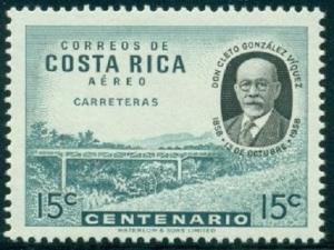 Costa Rica #C276 Air Mail Stamp 1959 Cleto Gonzalez Viquez 15c Used Postmarked.