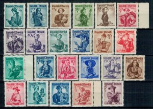 Austria 1948 MNH Stamps Scott 521/554 Provincial Folk Costumes Folklore
