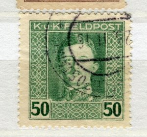 AUSTRIA; 1917-18 early Karl I , KuK Feldpost issue used 50h. value