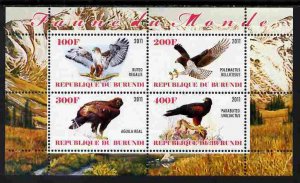 BURUNDI - 2011 - Birds of Prey - Perf 4v Sheet #1 - Mint Never Hinged