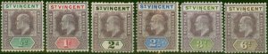 St Vincent 1902 Set of 6 to 6d SG76-82 Good MM