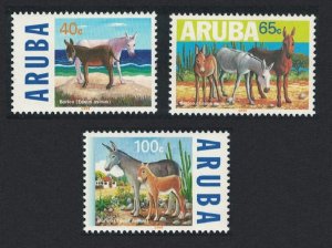 Aruba Donkey 3v 1999 MNH SG#233-235