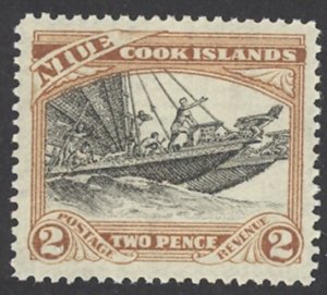 Niue Sc# 55 MH 1932 2p Polynesian Migratory Canoe