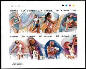 Guiana 1995 - Olimpíadas - Folha de 8 selos IMPERF - Scott #2982 - MNH-