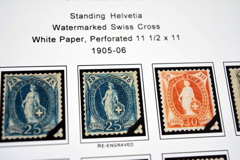 COLOR PRINTED SWITZERLAND 1843-2010 STAMP ALBUM PAGES (213 illustrated pages)