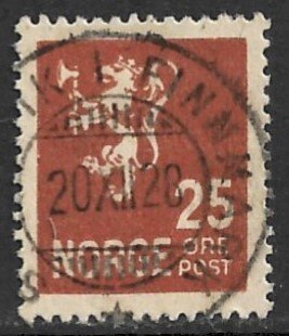 NORWAY 1926-34 25o ARMS Issue Sc 121 VFU