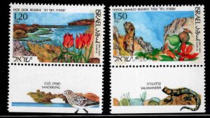 ISRAEL Scott 1154-1155 MNH** Nature Reserve short set 2/3 with tabs