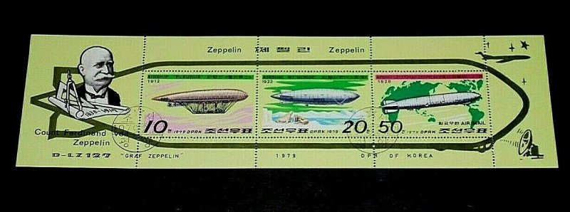 KOREA, 1979, ZEPPLIN, CTO, SOUVENIR SHEET, NICE! LQQK!