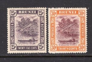 Brunei 1931 River Scene 25c-30c Mint LH #55-56