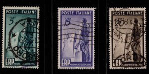 Italy Scott 515-517 Used European Recover set thin on lowers value CV $52.50