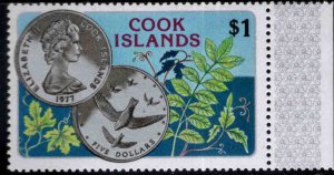 Cook Islands Scott 479 MNH**  coin on stamp stamp.