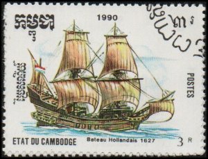 Cambodia 1082 - Cto - 3r Dutch Ship Hollander (1990)