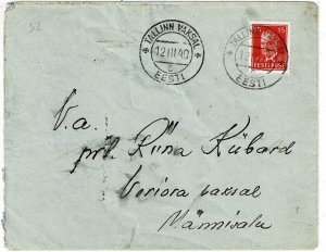 Estonia 1940 Tallinn Vaksal cancel on cover, Scott 125