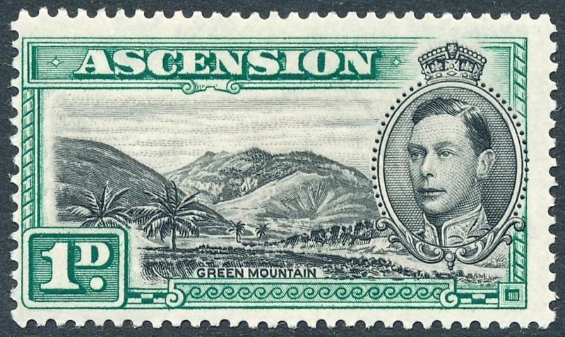 1938 Ascension 1d Black & Green SG39 MLH