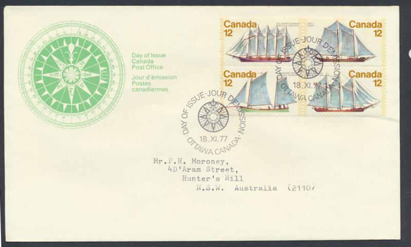 FDC  SG 902a block of 4 SC# 747a SPECIAL - please read details - Ships