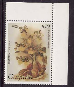 Guyana-Sc#1149a- id9-unused NH 100c-Flowers-Orchids-wmk Lotus Bud Multiple-1985-