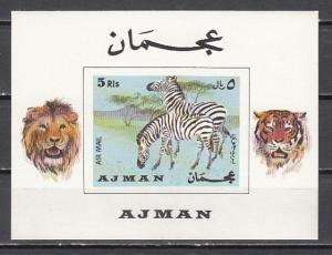 Ajman, Mi cat. 418, BL111. Zebra s/sheet. ^