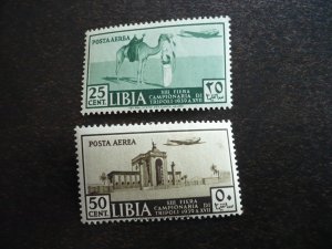 Stamps - Libya - Scott# C36-C37 - Mint Hinged Part Set of 2 Stamps