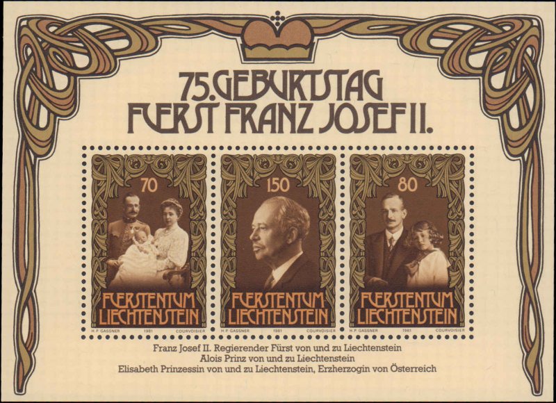 Liechtenstein #710, Complete Set, 1981, Royalty, Never Hinged