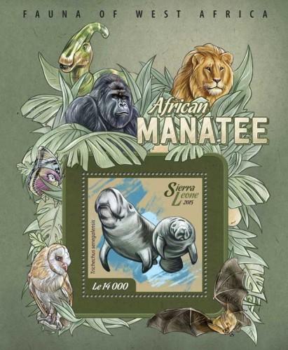 SIERRA LEONE 2015 SHEET MANATEES MARINE LIFE srl15014c