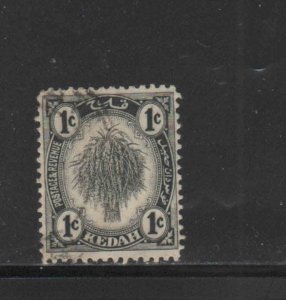 MALAYA-KEDAH #2  1919  1c  SHEAF OF RICE  F-VF  USED