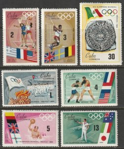 Cuba 1968 Sc 1366-72 set MLH*