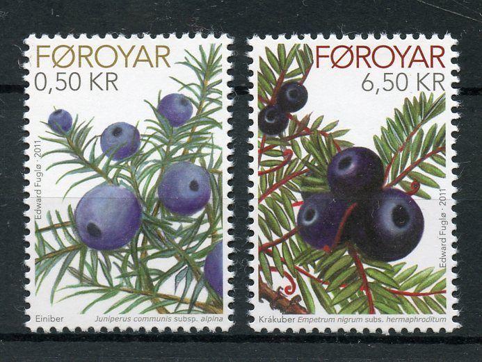 Faroes Faroe Islands 2011 MNH Berries Juniper Crowberry 2v Set Nature Stamps