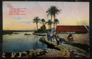 1911 Jaffa Palestine Germany Post Office Postcard Cover To England Auja River