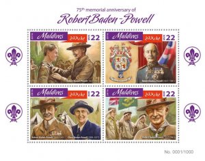 MALDIVES - 2016 - Robert Baden-Powell - Perf 4v Sheet - Mint Never Hinged