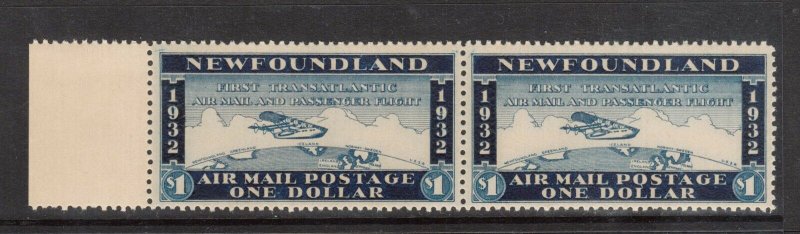 Newfoundland Mint $1 Wayzata Airmail XF/NH Left Margin Pair