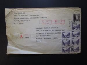 China PRC Older Commercial Cover to USA / Staining & Creasing - Z3897