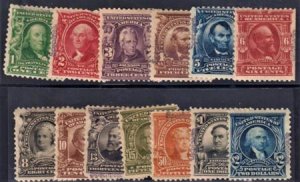 US 300S - 312S Bureau and Regular Issues F - VF Used Hinged cv $2,350