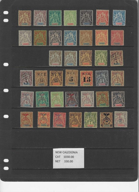 NEW CALEDONIA COLLECTION - CAT 1030.00 -  EARLY ISSUES  SEE LIST IN DESCRIPTION