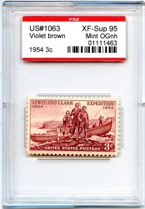 US SCOTT #1063 MINT-XF-SUP-OG-NH GRADED 95 PSE ENCAPSULATED SMQ $35 (8/14/24 GP)