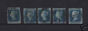 Great Britain #4 (SG #14c) Five Used Examples