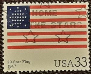 US Scott # 3403n; used 33c Stars and Sripes from 2000; VF/XF centering; off ppr