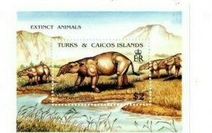 Turks and Caicos - 1991 - Extinct Animals - Souvenir Sheet - MNH