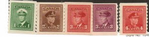 Canada 263-267 Set Mint hinged