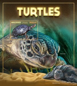 MALDIVES - 2017 - Tortoises / Turtles - Perf Souv Sheet - Mint Never Hinged