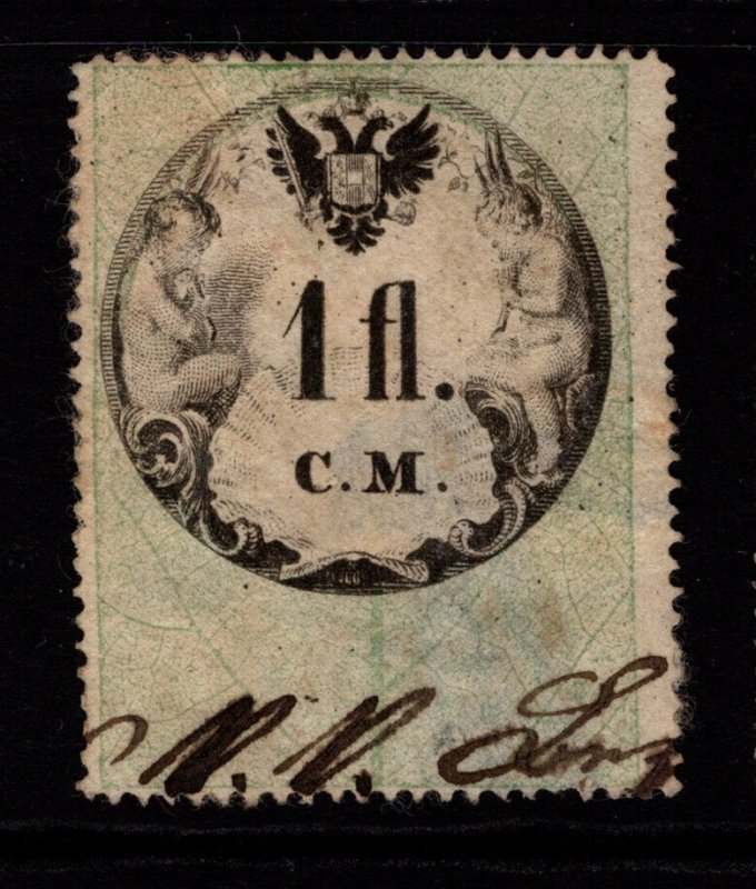 Austria 1850 1FL CM Revenue Perf 15 Used (Thin & Sm Pinhole) - S36301