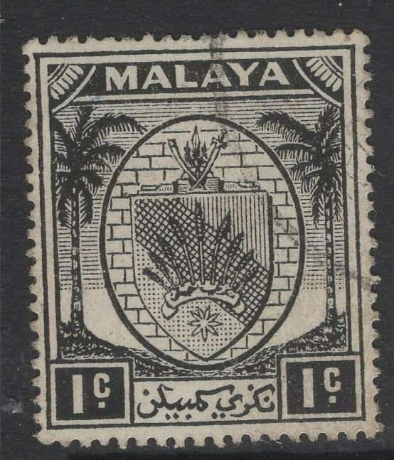 MALAYA NEGRI SEMBILAN SG42 1949 1c BLACK FINE USED