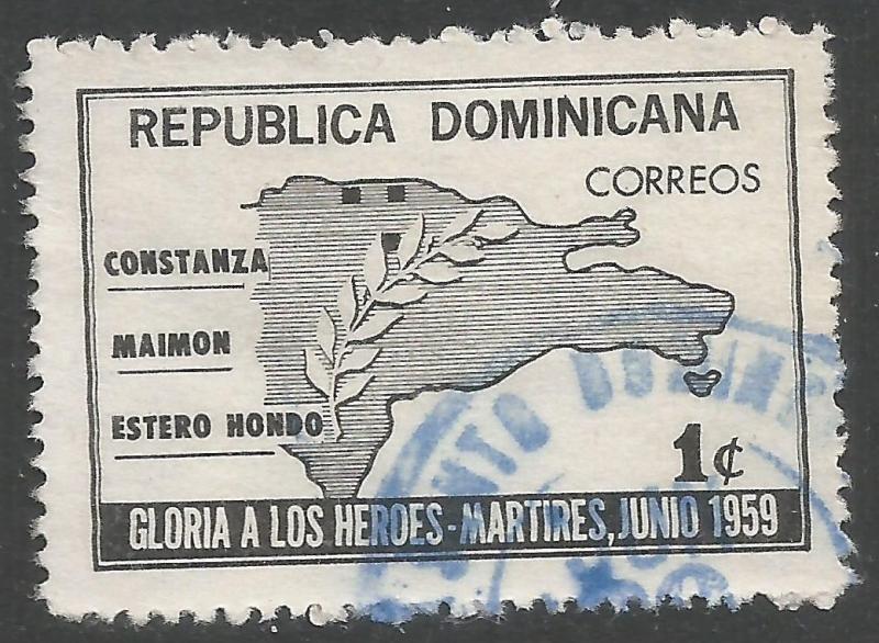 DOMINICAN REPUBLIC 570 VFU MAP K607-2