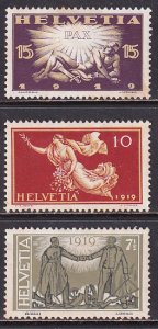 Switzerland 1919 Sc 190-2 Commemorating Peace after World War 1 Stamp MH