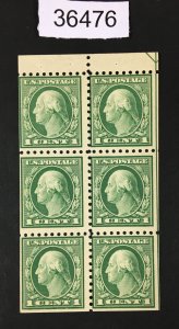 US STAMPS # 424d MINT OG NH BOOKLET PANE  LOT #36476